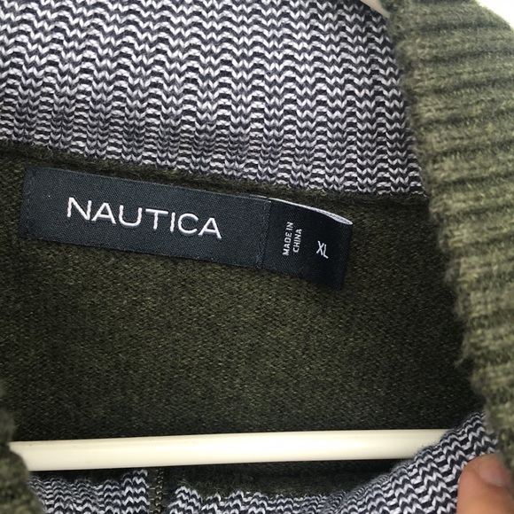 Nautica men’s dark green 1/2 zip sweater - Picture 2 of 3